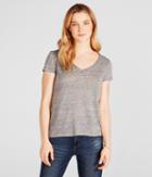 Aeropostale Aeropostale Solid Hampton V-neck Tee - Charcoal Heather Grey, Xsmall