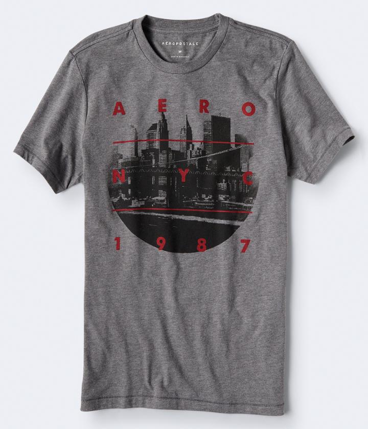 Aeropostale Aeropostale Aero City Circle Graphic Tee - Medium Grey, Xsmall