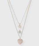 Aeropostale Aeropostale Two-tone Heart Short-strand Necklace 3-pack - Silver
