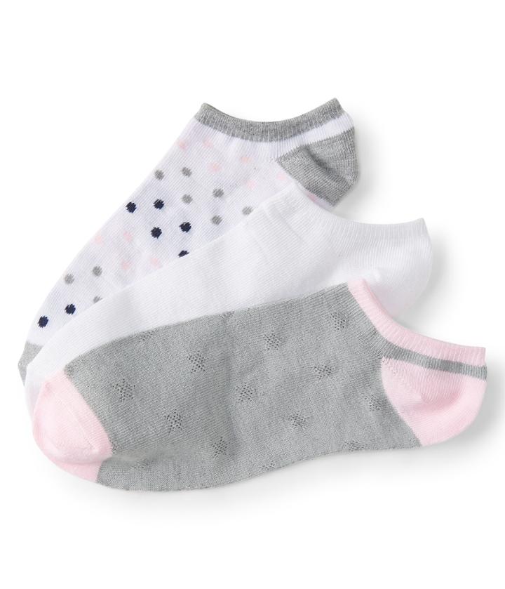 Aeropostale Aeropostale 3-pack Star, Dot & Solid Ankle Socks - Grey