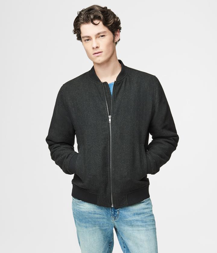 Aeropostale Aeropostale Wool Bomber Jacket - Charcoal Heather Grey, Xsmall