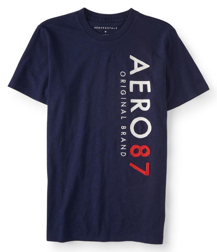 Aeropostale Aeropostale Vertical Aero 87 Graphic Tee - Persian Navy, Xsmall