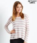 Aeropostale Long Sleeve Striped Fly-away Back Top