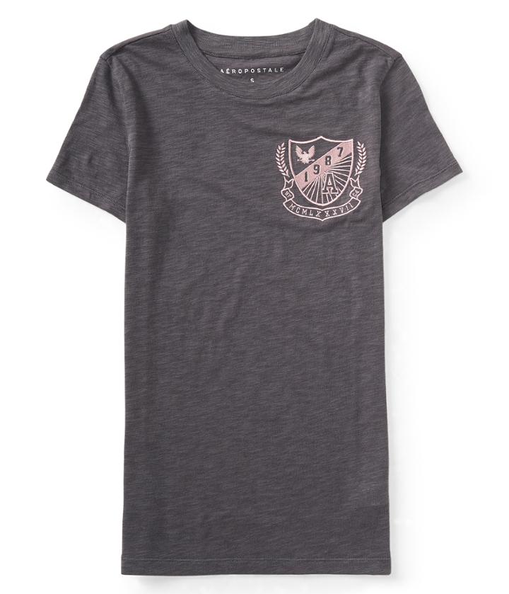 Aeropostale Aeropostale 1987 Eagle Crest Graphic Tee - Iron Frost, Xsmall