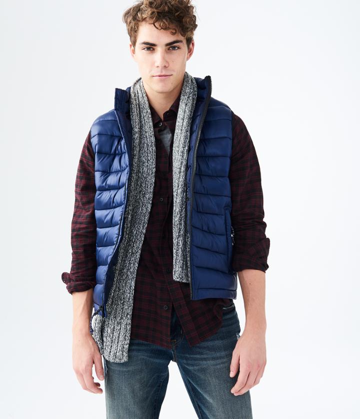 Aeropostale Aeropostale Solid Puffer Vest - Persian Navy, Xlarge