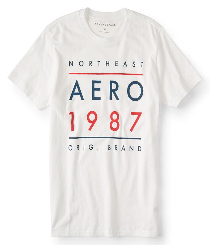 Aeropostale Aeropostale Northeast Aero 1987 Logo Graphic Tee - Bleach, Xsmall