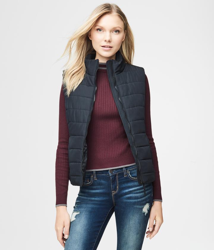 Aeropostale Aeropostale Quilted Vest - Black, Xsmall