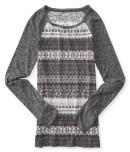 Aeropostale Fair Isle Stripe Raglan Tee