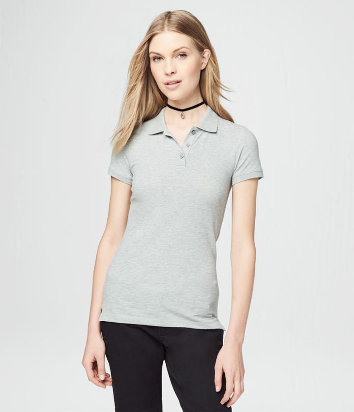 Aeropostale Aeropostale Solid Uniform Pique Polo - Light Heather Grey, Medium