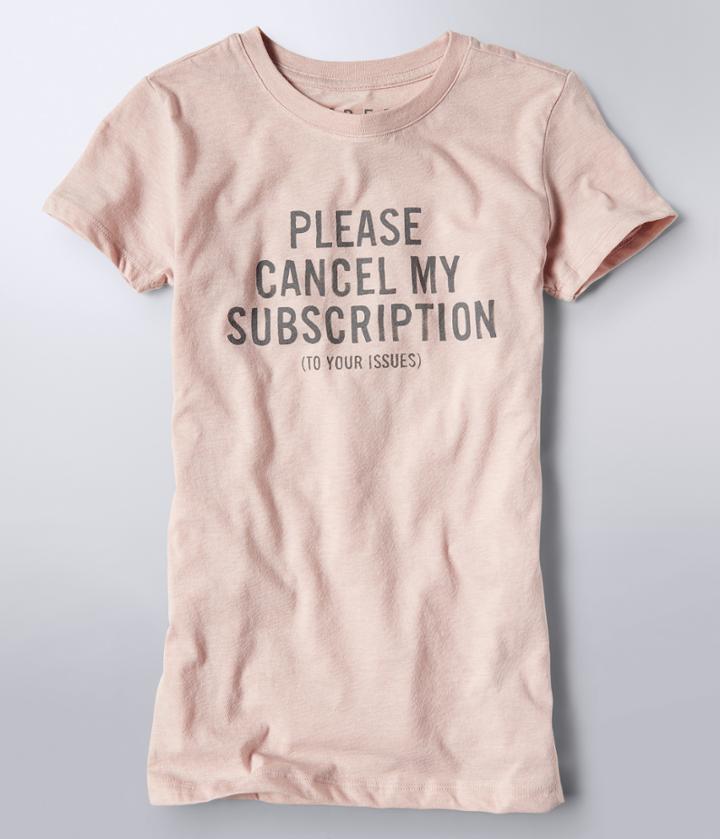 Aeropostale Aeropostale Free State Please Cancel Graphic Tee - Light Ping, Xsmall