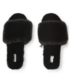 Aeropostale Aeropostale Faux Fur Slide Slipper - Black, 6