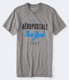 Aeropostale Aeropostale Aero New York Script Logo Graphic Tee - Medium Grey, Small