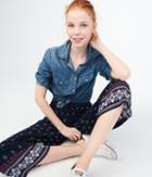 Aeropostale Aeropostale Ornate Wide-leg Crop Pants - Navy, Xsmall