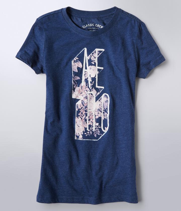 Aeropostale Aeropostale Floral Aero Graphic Tee - Eclipse, Xsmall