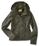 Aeropostale Prince & Fox Solid Full Zip Hooded Parka