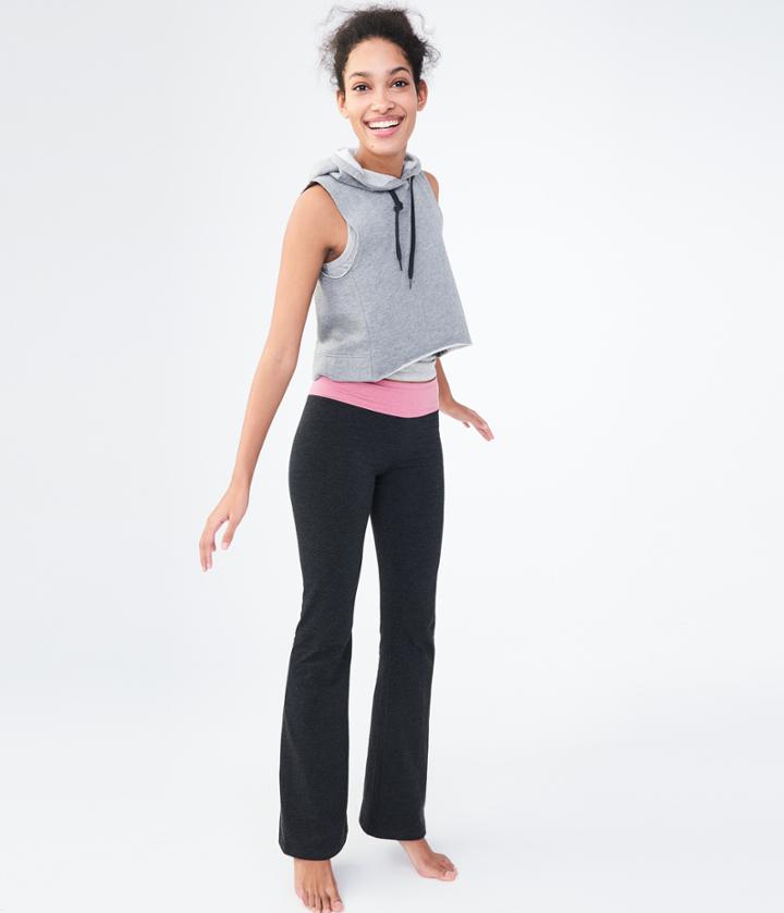Aeropostale Aeropostale Lld Contrast-color Waistband Bootcut Yoga Pants - Dark Pink, Xsmall