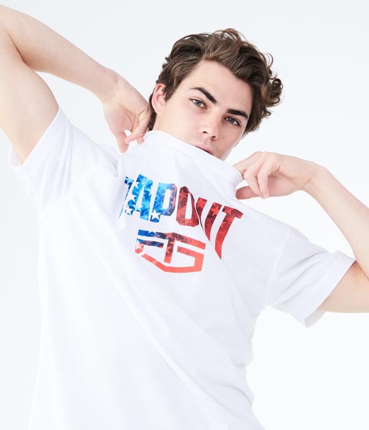 Aeropostale Aeropostale Tapout Flag Graphic Tee - White, Small