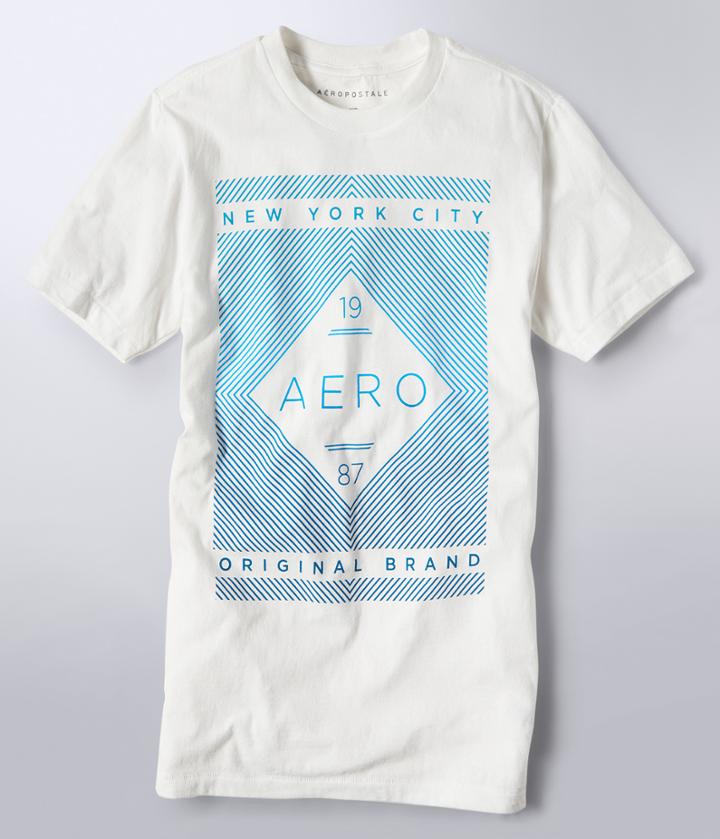 Aeropostale Aeropostale 19 Aero 87 Linear Logo Graphic Tee - Bleach, Xsmall