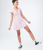 Aeropostale Aeropostale Floral V-neck Button-front Shirt Dress - Purple, Xsmall
