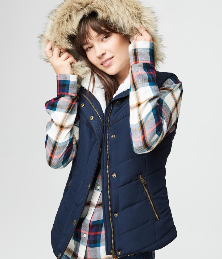 Aeropostale Aeropostale Hooded Puffer Vest - Classic Navy, Xsmall