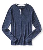 Aeropostale Aeropostale Long Sleeve Textured Henley - Classic Navy, Medium