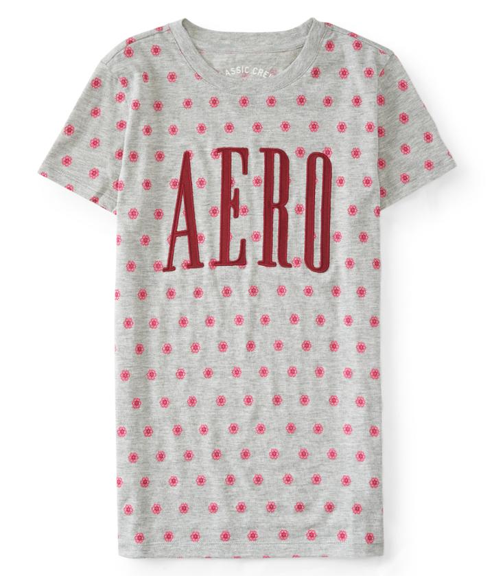 Aeropostale Aeropostale Floral Aero Graphic Tee - Light Heather Grey, Xsmall