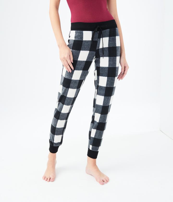 Aeropostale Aeropostale Lld Plaid Polyfleece Sleep Joggers - Black, Xxsmall