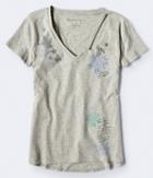 Aeropostale Aeropostale Slash V-neck Graphic Tee - Light Heather Grey, Small