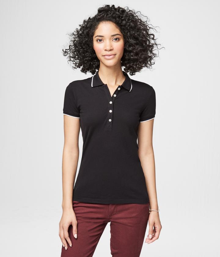 Aeropostale Aeropostale Solid Tipped Pique; Polo - Black, Xxlarge