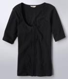 Aeropostale Aeropostale Hook-and-eye Bodycon Top - Black, Xsmall