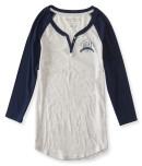 Aeropostale 3/4 Sleeve Logo Colorblock Henley