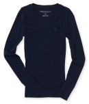 Aeropostale Long Sleeve A87 Ribbed V-neck Tee