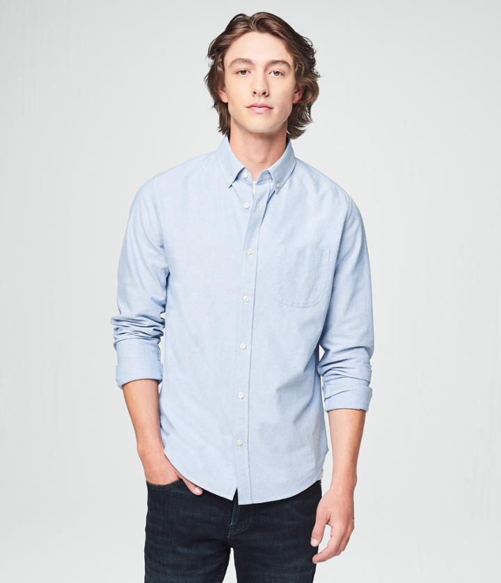 Aeropostale Aeropostale Long Sleeve Solid Oxford Shirt - Blue, Xsmall