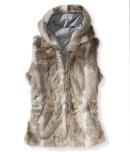 Aeropostale Hooded Faux Fur Vest