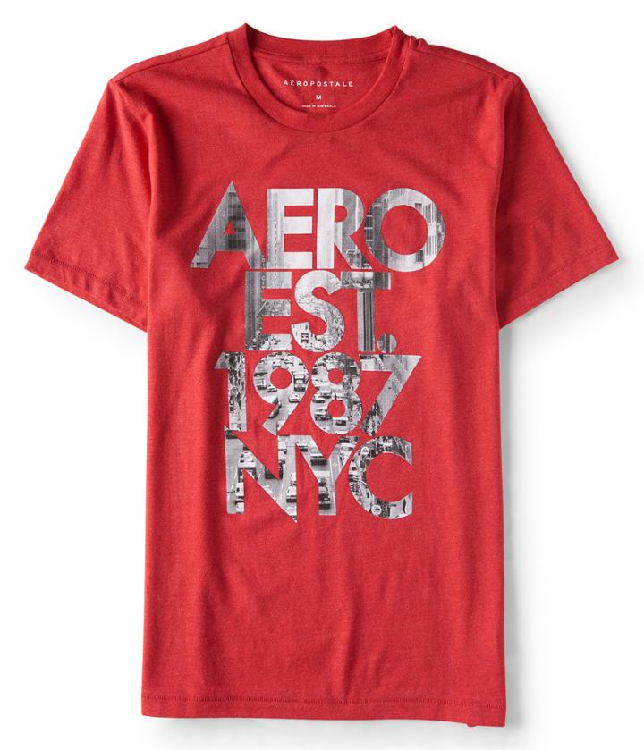 Aeropostale Aeropostale Aero Est 1987 Nyc Graphic Tee - Candy Red, Xsmall