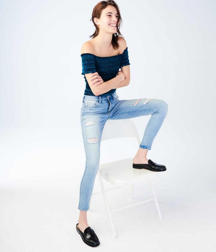 Aeropostale Aeropostale High-waisted Seriously Sculpting Ankle Jegging - Light Wash, 14 R