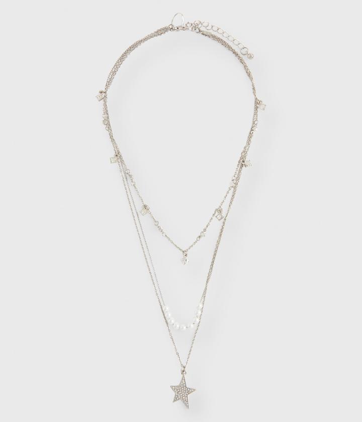 Aeropostale Aeropostale Pave Star Short-strand Necklace - Silver