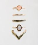 Aeropostale Chevron & Stone Ring 5-pack