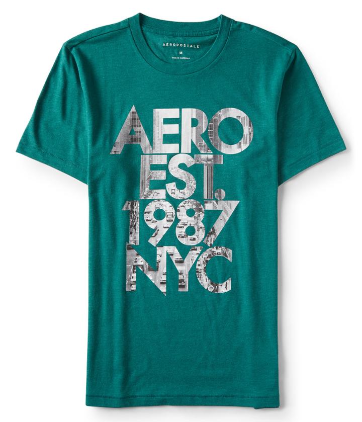 Aeropostale Aeropostale Aero Est 1987 Nyc Graphic Tee - Alpine Green, Xsmall
