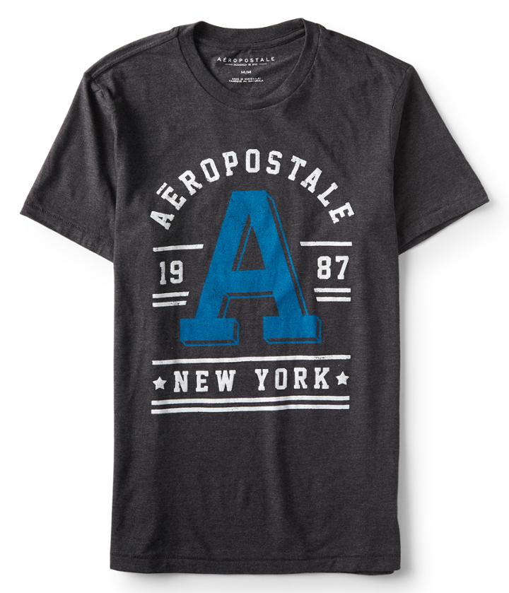 Aeropostale Aeropostale A New York Graphic Tee - Charcoal Heather Grey, Xsmall