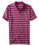 Aeropostale A87 Logo Striped Jersey Polo