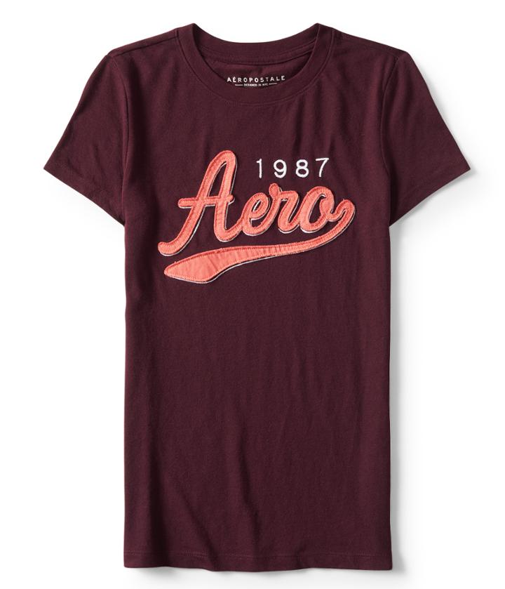 Aeropostale Aeropostale 1987 Aero Graphic Tee - Bold Burgundy, Xsmall