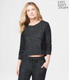 Aeropostale Aeropostale Lld Long Sleeve Fuzzy Fleece Crop Sleep Top - Black, Xsmall