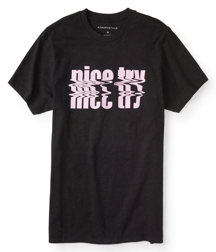 Aeropostale Aeropostale Nice Try Graphic Tee - Black, Xsmall
