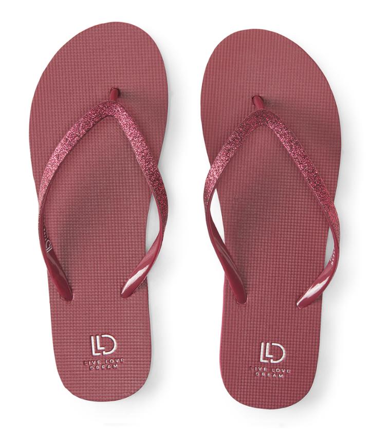 Aeropostale Aeropostale Lld Glitter Solid Flip-flop - Dark Red, 6