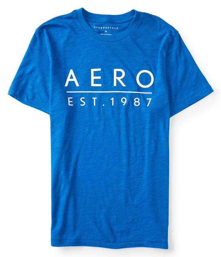 Aeropostale Aeropostale Aero Est 1987 Logo Graphic Tee - Uniform Blue, Xsmall