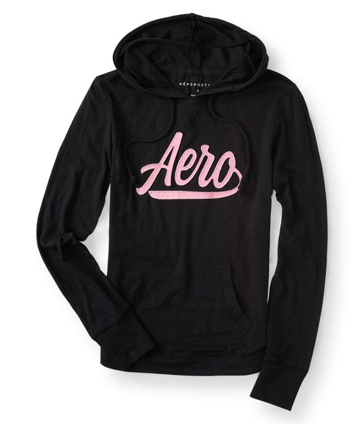 Aeropostale Aeropostale Lightweight Aero Pullover Hoodie - Black, Xsmall