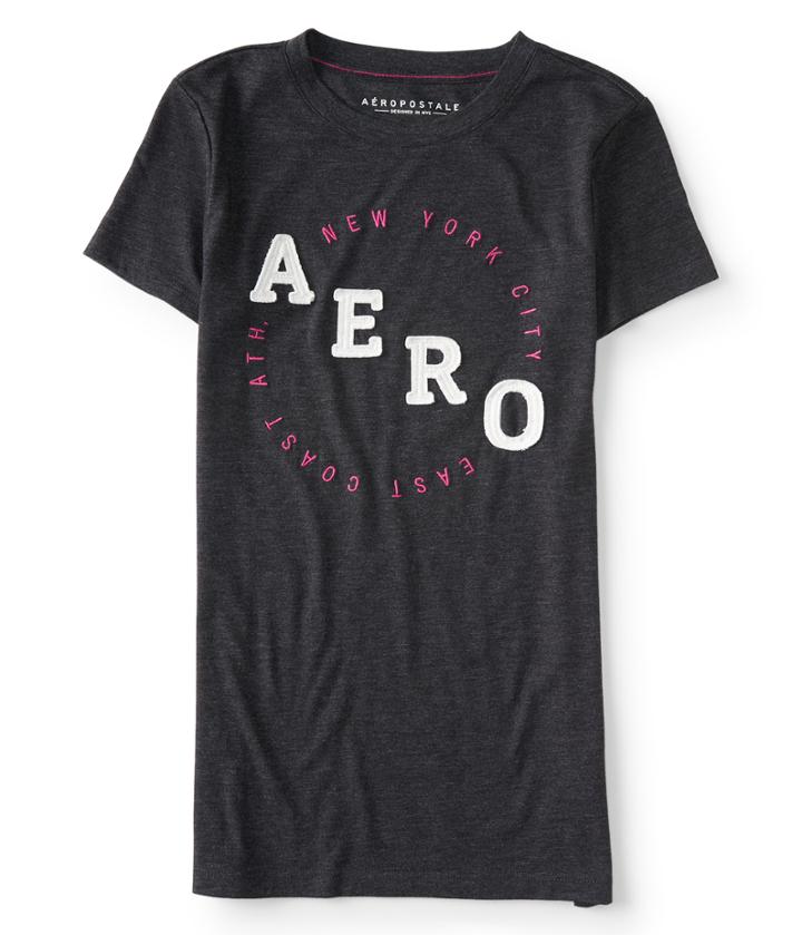 Aeropostale Aeropostale Aero Logo Circle Graphic Tee - Charcoal Heather Grey, Xsmall