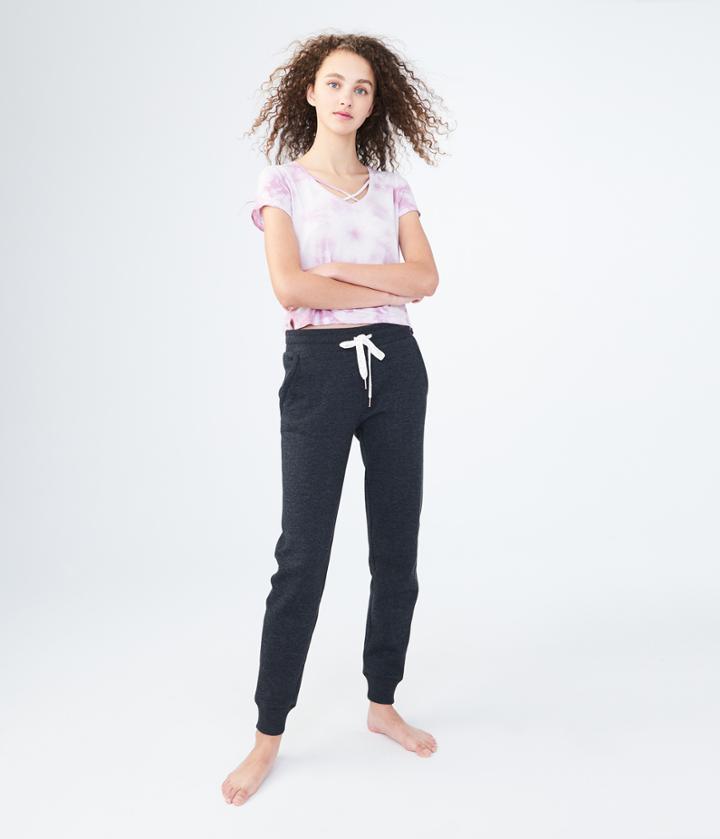 Aeropostale Aeropostale Embellished Drawstring Jogger Sweatpants - Charcoal Heather, Xsmall