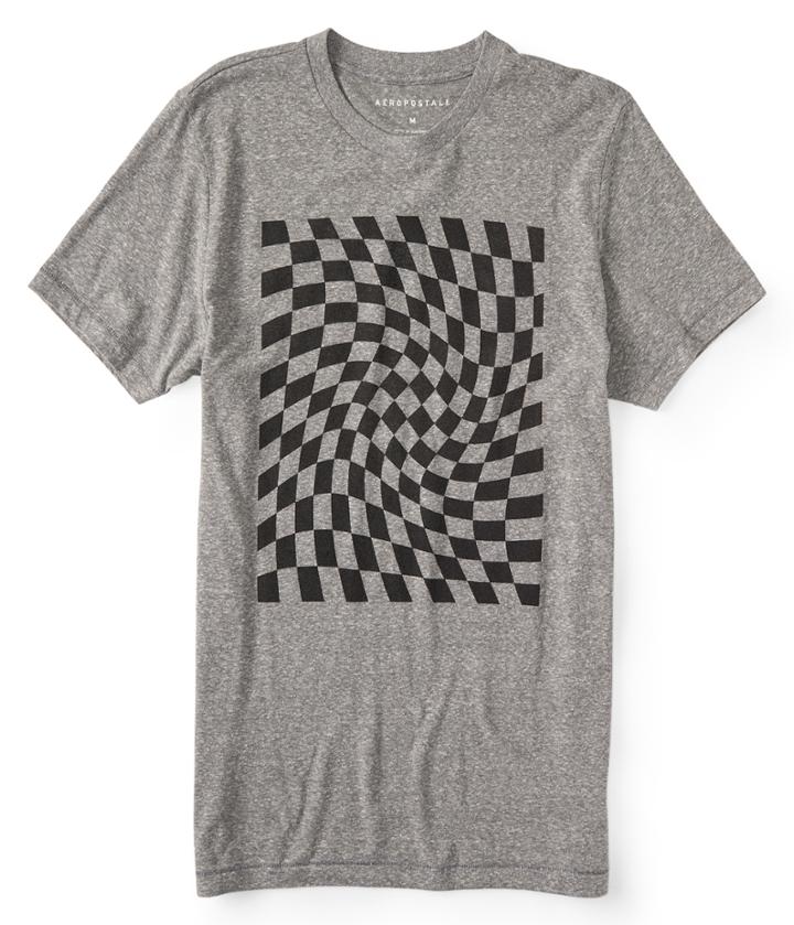 Aeropostale Aeropostale Checkerboard Graphic Tee - Medium Grey, Xsmall